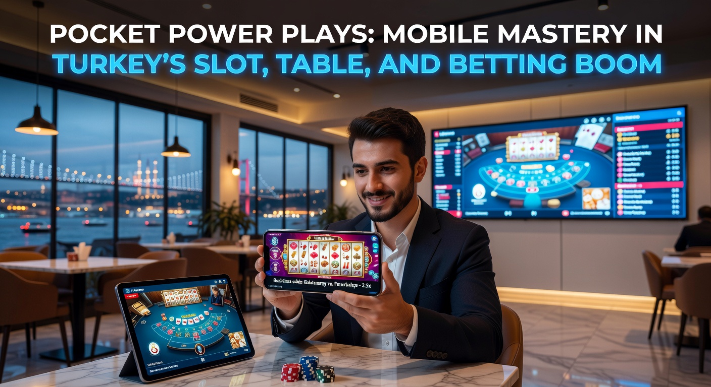 Smartphone mit Slotspiel-App im türkischen Design, umgeben von ikonischen türkischen Motiven wie dem Bosporus und traditionellen Symbolen