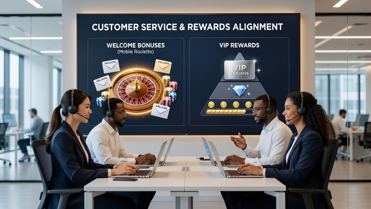 Mobile App-Schnittstelle mit integrierten Bonus- und VIP-Elementen für Roulette sowie Sportwetten